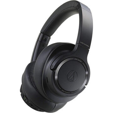 AUDIO-TECHNICA Audio Technica ATH-SR50BT Headphones, Over-Ear, Wireless, Microphone, Black