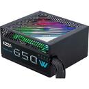 Sursa AZZA PSAZ-650W ARGB 650W, PC power supply (black, 2x PCIe)