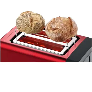 Prajitor de paine Bosch DesignLine TAT4P424, 970W, 2 felii de paine, Rosu
