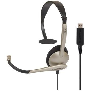 Casti Koss CS95 BX V2 Headsets, On-Ear, Wired, Microphone, Gold/Black