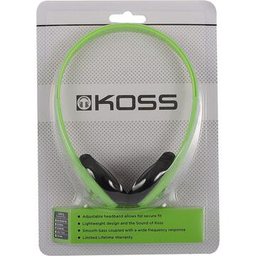 Casti Koss KPH7g Headphones, On-Ear, Wired, Green