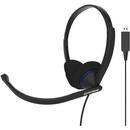 Casti Koss CS200 USB Headsets, On-Ear, Wired, Microphone, Black