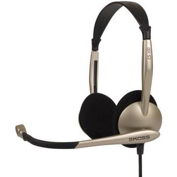 Casti Koss CS100 BX V2 Headphones, On-Ear, Wired, Microphone, Gold/Black