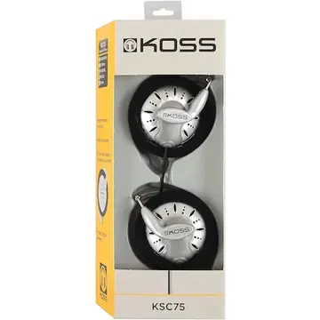 Casti Koss KSC75 Headphones, Ear Clip, Wired, Silver