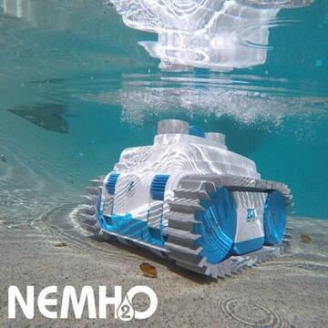 Ambrogio Robot de curățat piscina NEMh2O Classic XS, fără fir, autonom, mereu în apă, 2 turbine