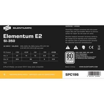 Sursa SilentiumPC Elementum E2 80+ EU Bulk 350W ATX -  SPC196