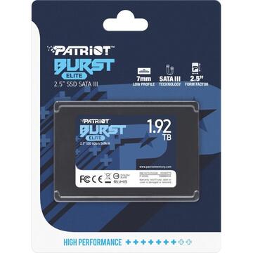SSD Patriot  Burst Elite 1.92 TB, black, SATA 6 Gb / s, 2.5 "