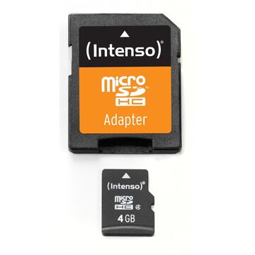 Card memorie Intenso microSD 4GB 5/21 Class 4 +Adapter