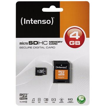 Card memorie Intenso microSD 4GB 5/21 Class 4 +Adapter