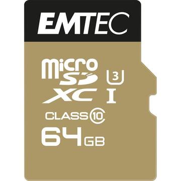 Card memorie EMTEC speedin 64 GB microSDXC, memory card (Class 10, UHS-I (U3))