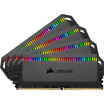 Memorie Corsair DDR4 - 128 GB -3200 -CL - 16 - Quad-Kit, Dominator Platinum RGB (black, CMT128GX4M4C3200C16)