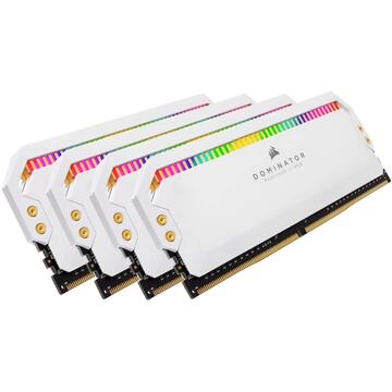 Memorie Corsair DDR4 - 32 GB -3200 - CL - 16, Quad-Kit, Dominator Platinum RGB (white, CMT32GX4M4C3200C16W)