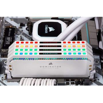 Memorie Corsair DDR4 - 32 GB -3200 - CL - 16, Quad-Kit, Dominator Platinum RGB (white, CMT32GX4M4C3200C16W)