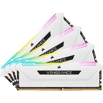 Memorie Corsair DDR4 - 32 GB -3200 - CL - 16 - Quad-Kit, RAM (white, CMH32GX4M4E3200C16W, Vengeance RGB PRO SL)