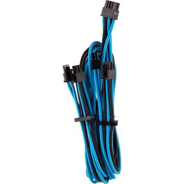 Corsair Premium Sleeved PCIe Dual Cable Type 4 Gen 4, Y-Cable - blue black