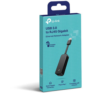Placa de retea TP-LINK UE305 cable gender changer USB 3.0 RJ45 Black