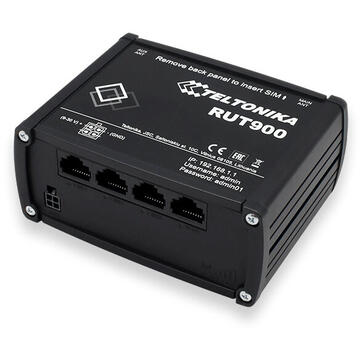 Router wireless TELTONIKA RUT900 wireless router Single-band (2.4 GHz) Fast Ethernet 3G Black