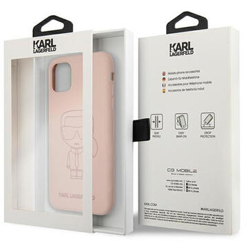 Husa Karl Lagerfeld Husa Silicon Ikonik Outline iPhone 11 Roz