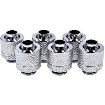 Alphacool Eiszapfen hose fitting 1/4" on 13/10mm, 6-pack chrome-plated - 17229