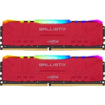 Memorie Crucial DDR4 - 32 GB -3200 - CL - 16 - Dual Kit, RAM (red, BL2K16G32C16U4RL, Ballistix RGB)