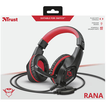 Casti Trust GXT 404R Rana Headset Head-band Black,Red