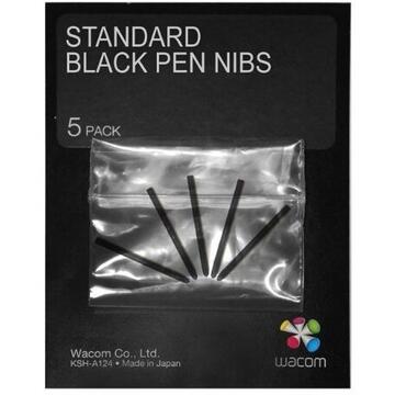 Varfuri Pen Wacom Standard Nibs, compatibil Intuos, Intuos Pro, Cintiq 13" 22" 27", Pachet 5 buc, Negru