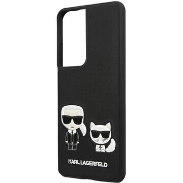 Husa Karl Lagerfeld Husa Capac Spate Ikonik Karl &amp; Choupette Negru SAMSUNG Galaxy S21 Ultra