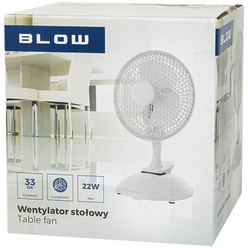 Ventilator BLOW Desk 22W 15cm 2in1 Clips White