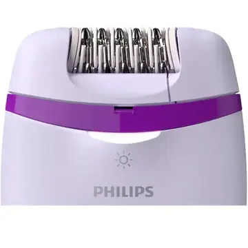 Epilator Philips Satinelle Essential BRP533/00, Opti-Light, 2 setari de viteze, mini-perie de curatare faciala VisaPure, Penseta, Husa, Turcoaz, Mov