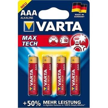 Varta Maxi Tech LR03-AAA, alkaline, 1.5V, pieces 4 (4703-101-404)