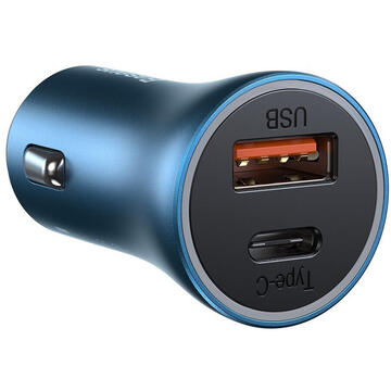 Baseus Golden Contactor Pro Dual Quick Charger 2x USB, 40W, albastru
