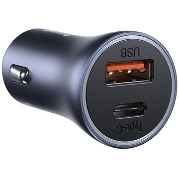 Golden Contactor Pro Dual Quick Charger, Cablu Baseus USB la USB type C, Dark Gray