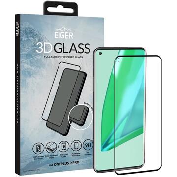 Eiger Folie Sticla 3D Edge to Edge OnePlus 9 Pro Clear Black (0.33mm, 9H, perfect fit, curved, oleophobic)