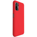 Husa Lemontti Husa Liquid Silicon Xiaomi Redmi Note 10 5G Red (protectie 360°, material fin, captusit cu microfibra)