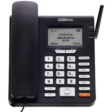 Telefon fix Maxcom Comfort MM28DHS cu SIM, Black