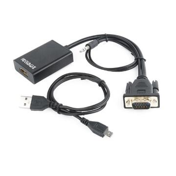 GEMBIRD A-VGA-HDMI-01 VGA to HDMI adapter cable 0.15 m black blister