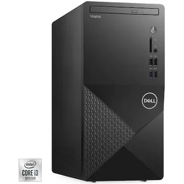 Sistem desktop brand Dell Vostro 3888 MT cu procesor Intel® Core™ i3-10100 pana la 4.30 GHz, 8GB RAM DDR4, 1TB HDD, DVD-RW, Intel® UHD Graphics 630, Ubuntu