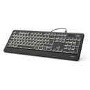 Tastatura Hama "KC-550" Illuminated Keyboard, Cabled, black, ROU