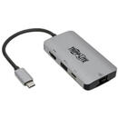 Tripp Lite USB-C Dock U444-06N-H4GUSC Single Display/1xHDMI/up to 1x4K/1xUSB 3.2/RJ45/support PD 100W/Silver/Power Supply not included