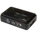 STARTECH 2 Port Black USB KVM Switch Kit with Audio and Cables