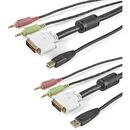 STARTECH 6 ft 4-in-1 USB DVI KVM Cable with Audio and Microphone