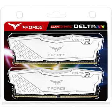 Memorie Team Group T-Force DELTA RGB - DDR4 - kit - 32 GB: 2 x 16 GB - DIMM 288-pin - 3600 MHz / PC4-28800 - unbuffered