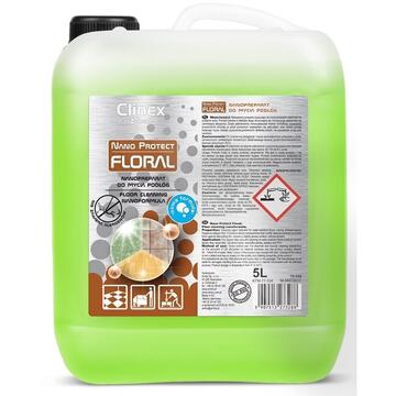 Detergent lichid pt. curatare pardoseli, cu particule de silicon, 5 litri, Clinex Nano Protect Flora