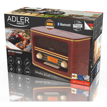 Adler Retro AD1187 Bluetooth LCD Maro