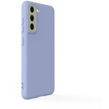 Husa Lemontti Husa Silicon Soft Slim Samsung Galaxy S21 FE Lavender Gray (material mat si fin, captusit cu microfibra)