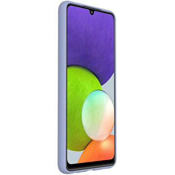Husa Lemontti Husa Silicon Soft Slim Samsung Galaxy A22 4G Lavender Gray (material mat si fin, captusit cu microfibra)