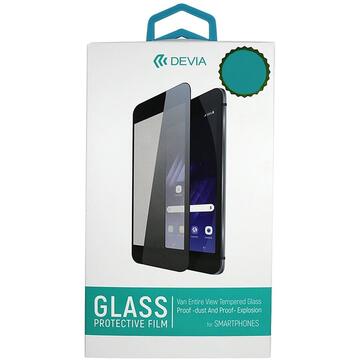 Devia Folie Frame Sticla Temperata Samsung Galaxy A03s / A02s Black (1 fata Anti-Shock, 9H, 0.26mm)