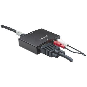 Manhattan Adaptor Convertor VGA + 2RCA la HDMI Negru