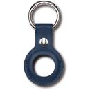 Devia AirTag Leather Key Ring Blue