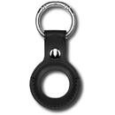 Devia AirTag Leather Key Ring Black
